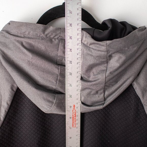 NEW Under Armour Women's Large Hooded Gore Windstopper Black Grey Zip Up Jacket - Picture 10 of 11